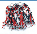 RE 01 RS Rete in elastico rossa/nera a strisce
